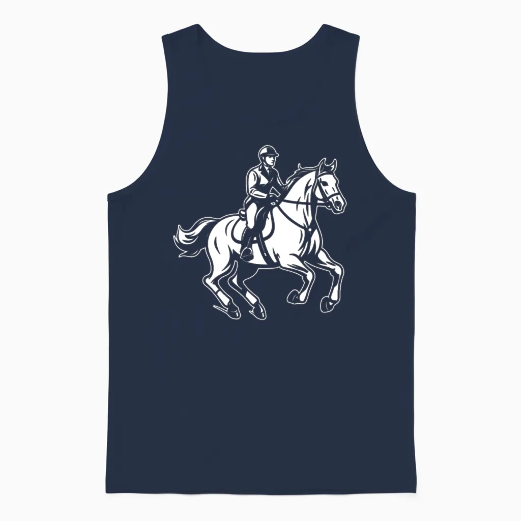 Horse Riding - Lovers Unisex Tank Top in Navy
