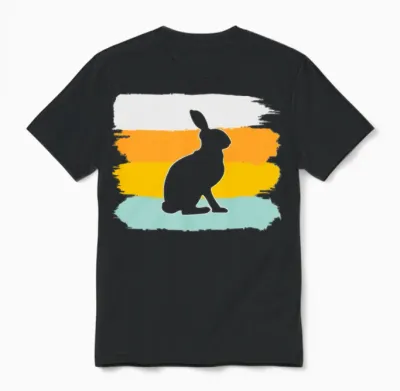 Rabbit Retro Unisex T-Shirt - Black