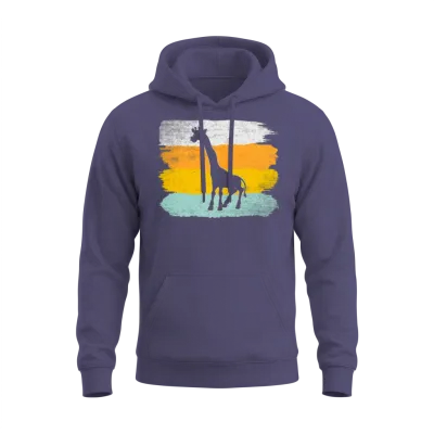 Giraffe Retro Unisex Hoodie - Heather Sport Dark Navy