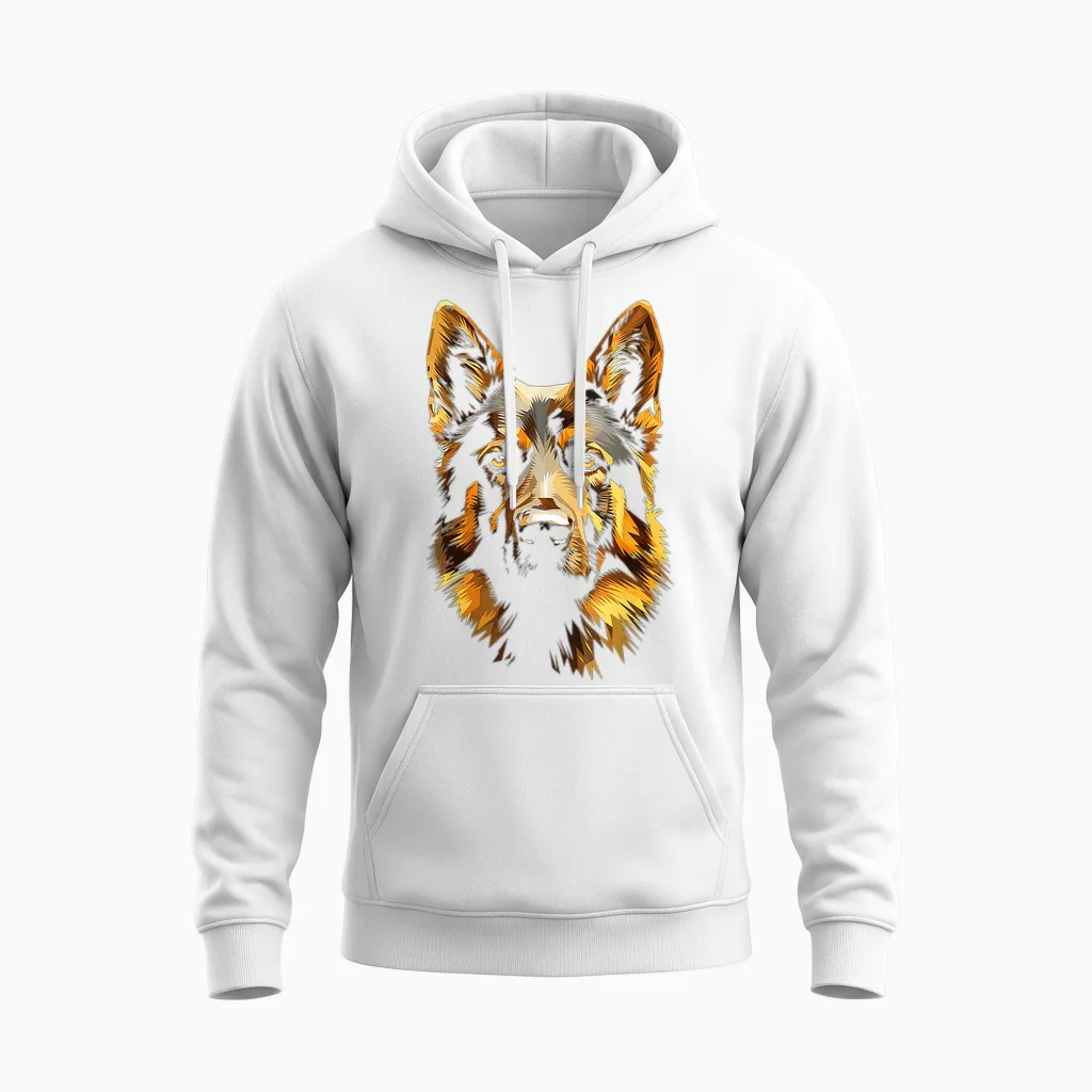 Deutscher Schäferhund Motiv Haustier Illustration Hund Deutscher Schäferhund Unisex Hoodie in White