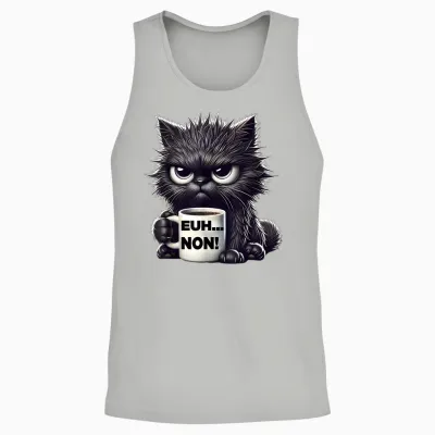 Funny Introvert Black Cat Unisex Tank Top - Ash