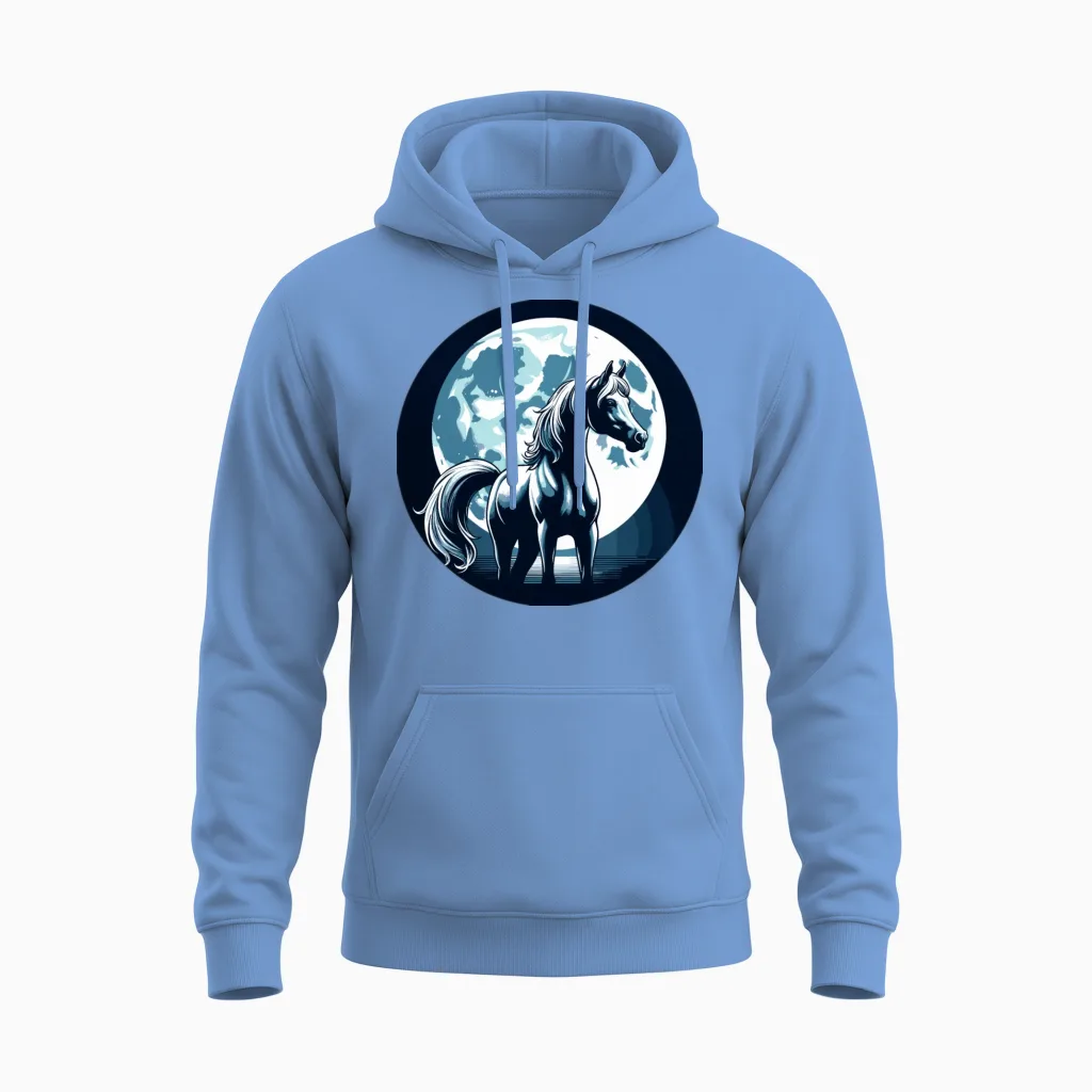 Arabian Horse Art Lovers Gift Unisex Hoodie in Carolina Blue