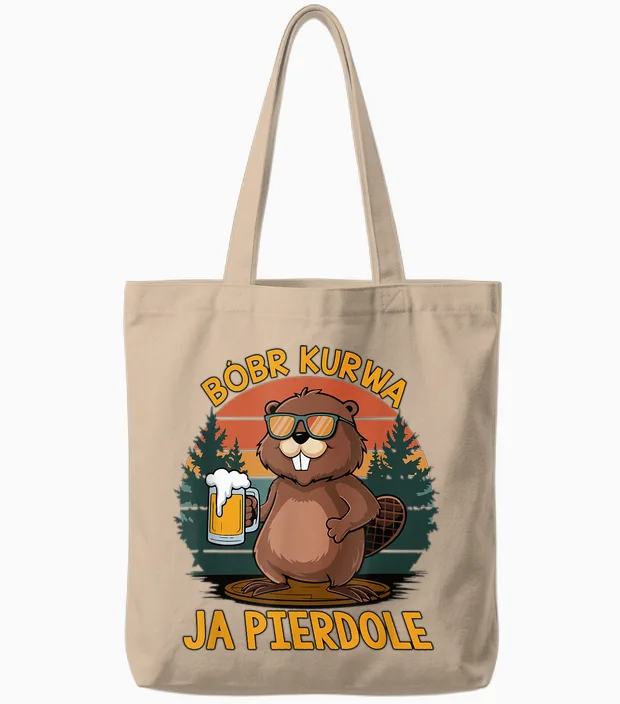 Bober Kurwa Meme Poland Beaver Yes Pierdole Bobr Tote Bags in Natural
