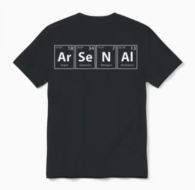Arsenal (ar-Se-N-Al) Periodic Table Elements Unisex T-Shirt - Black