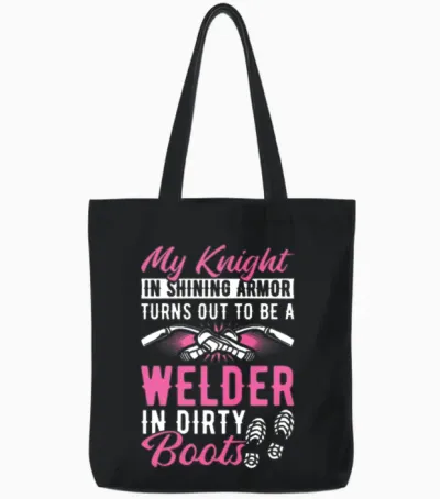 Welding Funny Tote Bags - Black
