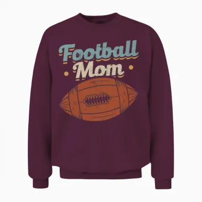 Retro Football Women Mom Unisex Sweatshirt - Maroon