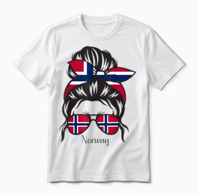 Norwegisches Mädchen Norwegen Wurzeln Norwegen Flagge Unisex T-Shirt - White