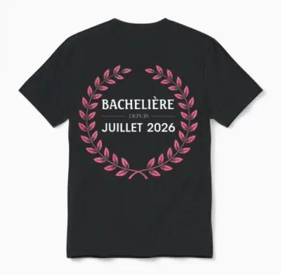 Bachelière 2026 Félicitations Réussite Bac Souvenir Fille Unisex T-Shirt - Black