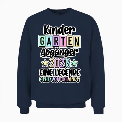 Kinder Kita Abgänger 2026 Kindergarten Geschafft Unisex Sweatshirt - Navy