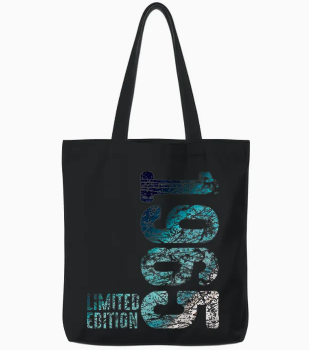 60th Birthday Man Woman 60 Years 1965 Decorative Funny Gift T-Shirt, Black Tote Bags in Black