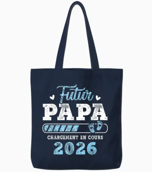 Future Dad 2026 Daddy Loading in Progress 2026 Tote Bags - Navy