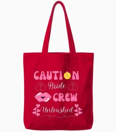 Groovy Bachelorette Party Tote Bags - Red