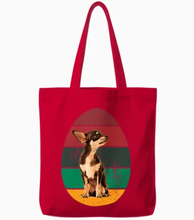 Dog in the Egg Dog in the Egg Tote Bags - Red