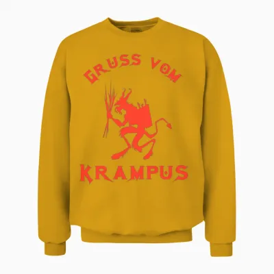 Krampus Vintage - Gruss Vom Krampus Unisex Sweatshirt - Gold