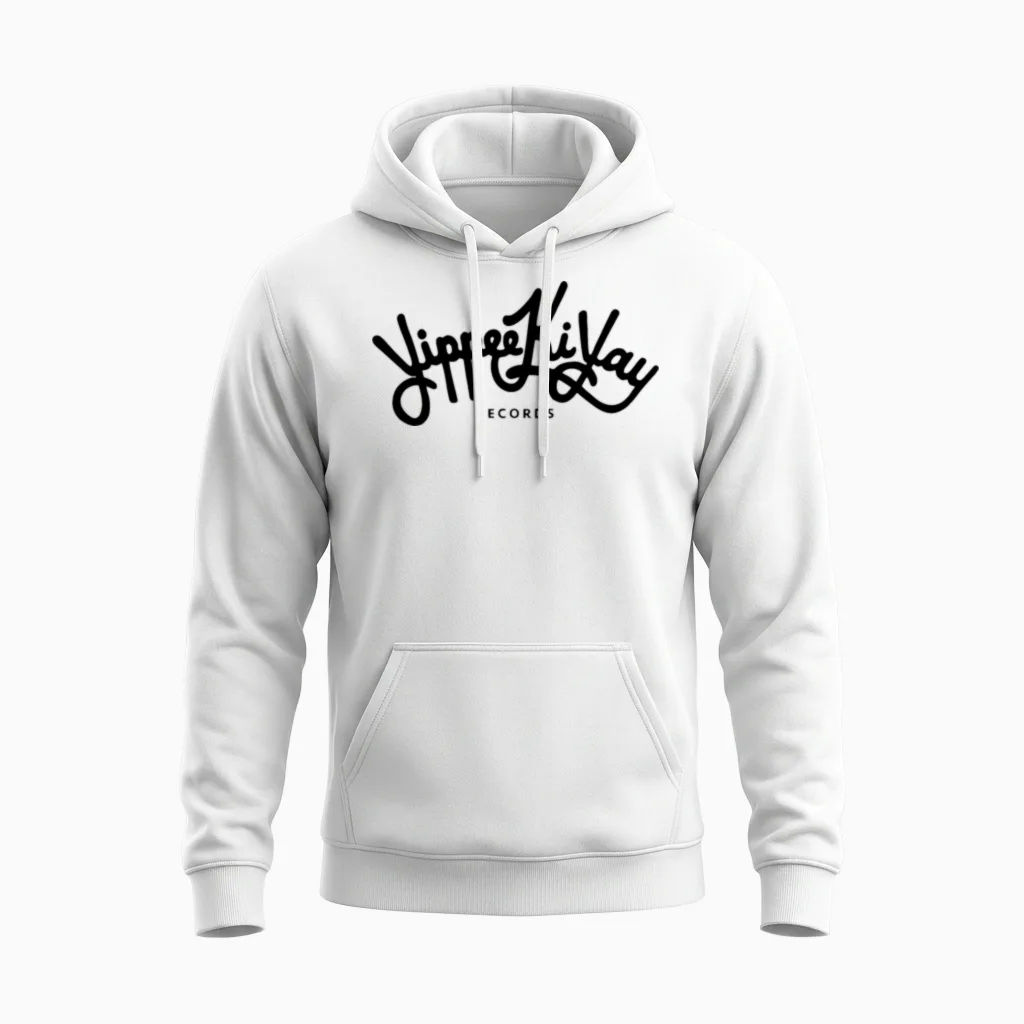 Yippee Ki Yay Records Unisex Hoodie in White