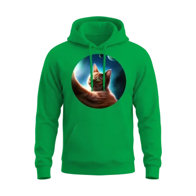 Funny Catstronaut Unisex Hoodie - Irish Green