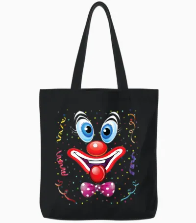 Clown Carnival Costume T-Shirt Carnival Clown Costume Tote Bags - Black