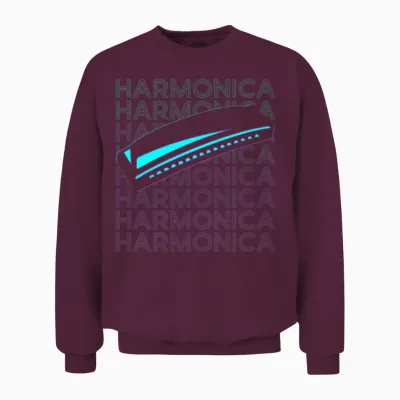 Harmonica Player Harmonicist Retro Unisex Sweatshirt - Maroon