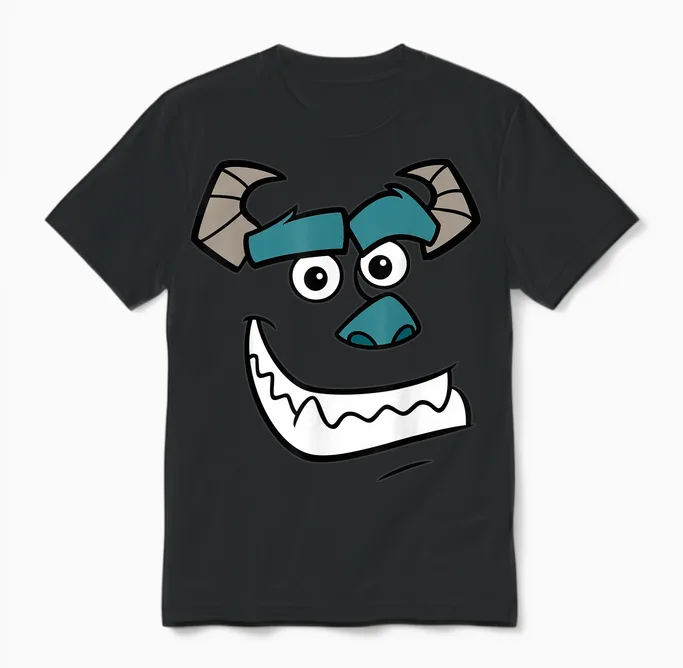 Disney Pixar Monsters Inc Sulley Face Costume Unisex T-Shirt in Black