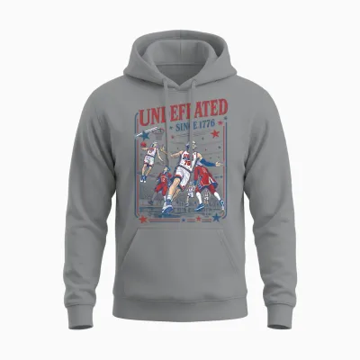 4th of July Basketball Undefeated Since 1776 250 Years Unisex Hoodie - Sport Grey