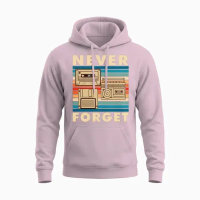 Retro Fashion Unisex Hoodie - Light Pink