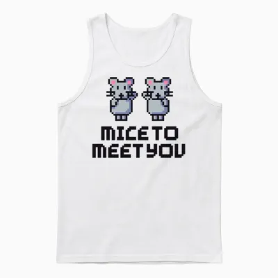 Mice to Meet You Mice Unisex Tank Top - White
