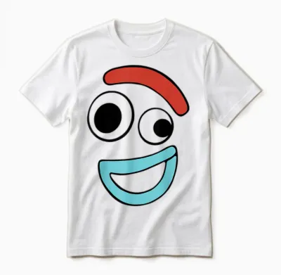Disney Pixar Toy Story 4 Forky Large Happy Face Unisex T-Shirt - White