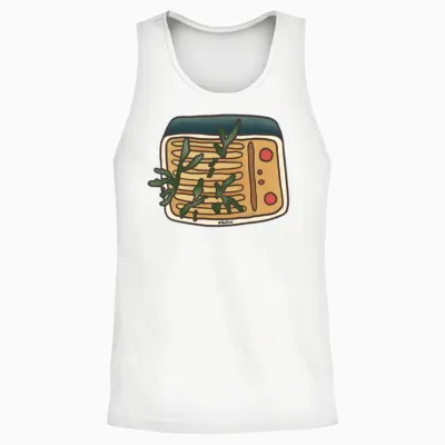 Retro Plant Radio Unisex Tank Top - White