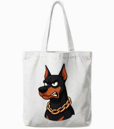Ultra Viral Doberman Meme – Savage & Funny Cartoon Tote Bags - White