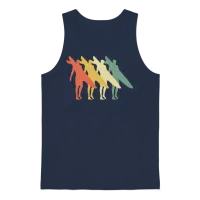 Retro Surfing Unisex Tank Top - Navy – 1