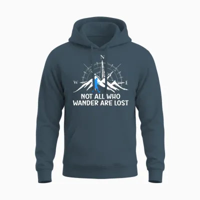 Hiker Funny Wanderlust Mountaineer Hiking Unisex Hoodie - Dark Heather