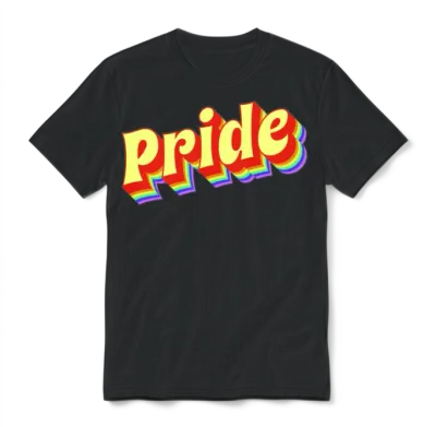 Retro Stacked Pride Unisex T-Shirt - Black