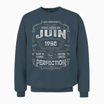 Les Légendes Sont Nées En Juin 1958 68e Anniversaire Unisex Sweatshirt - Dark Heather