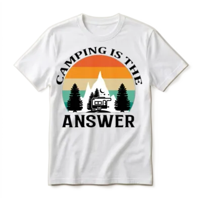Camping Is the Answer Unisex T-Shirt - White