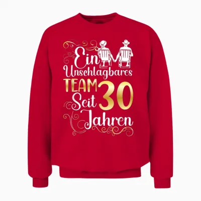 Pearl Wedding 30 Years Married Wedding Anniversary T-Shirt, Black, S Unisex Sweatshirt - Red