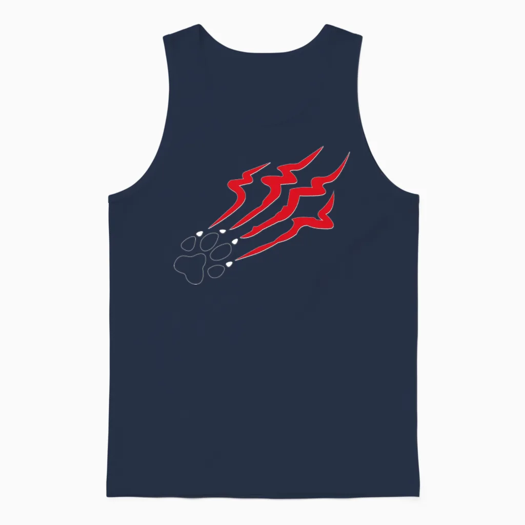 Tiger Claw Scratch Unisex Tank Top in Navy