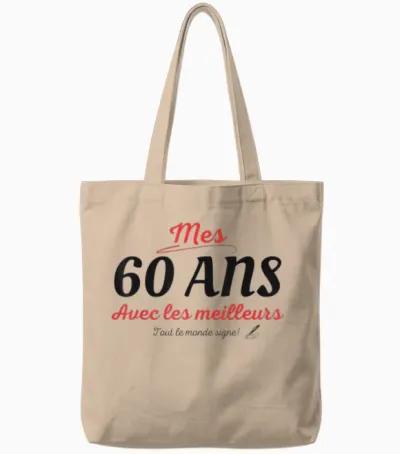 A Signer 60 Ans Anniversaire Cadeau Anniv 60 Ans Signature Tote Bags - Natural