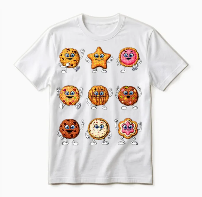 Funny Cookies Unisex T-Shirt in White