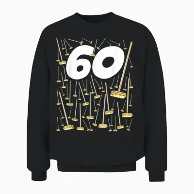 60 Broom Birthday Sixty Years Humour Man or Woman Unisex Sweatshirt - Black