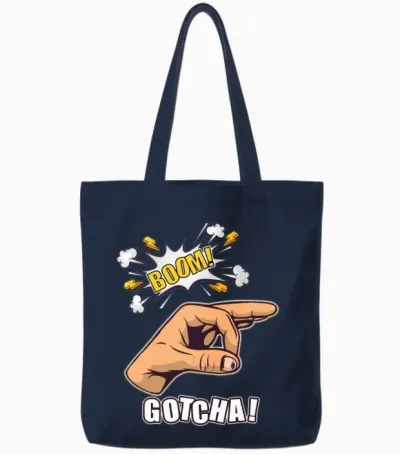 Gotcha Ok Sign Finger Circle Hand Meme Tote Bags - Navy