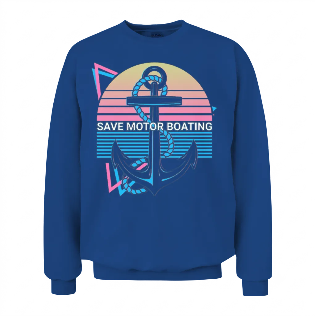 Funny Boating Retro Unisex Sweatshirt - Royal