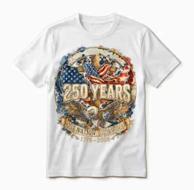 250 Years American 1776 2026 250th 4th July Independence Day Unisex T-Shirt - White