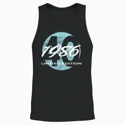 40th Birthday Man Woman 40 Years 1986 Funny Gift Unisex Tank Top - Black