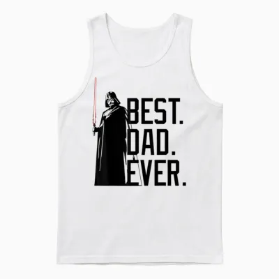 Star Wars Darth Vader Best Dad T-Shirt, White, S Unisex Tank Top - White