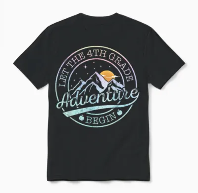 Let the 4th Grade Adventure Begin Retro First Day of School Unisex T-Shirt - Black