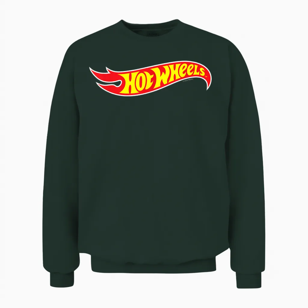 Hot Wheels - Hot Wheels Logo T-Shirt - Boys' Unisex Classic Fit Short Sleeve Crew Neck T-Shirt - Black - Size: Xs (4/5), S (6/7), M (8), L (10), Xl (12), Xxl (14/16) - Novelty T-Shirts Unisex Sweatshirt in Forest