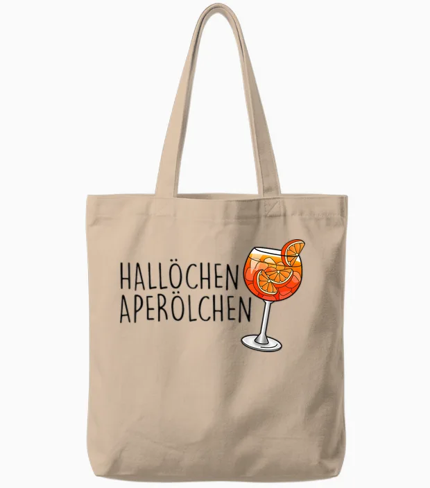 Official Spritz Club Fun I New!!! T-Shirt with German Text, White Tote Bags in Natural