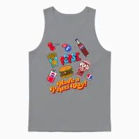 Drink Pepsi Papl1421 Buchstabe Bubble Vintage Retro Grafik Unisex Tank Top in Sport Grey - 1
