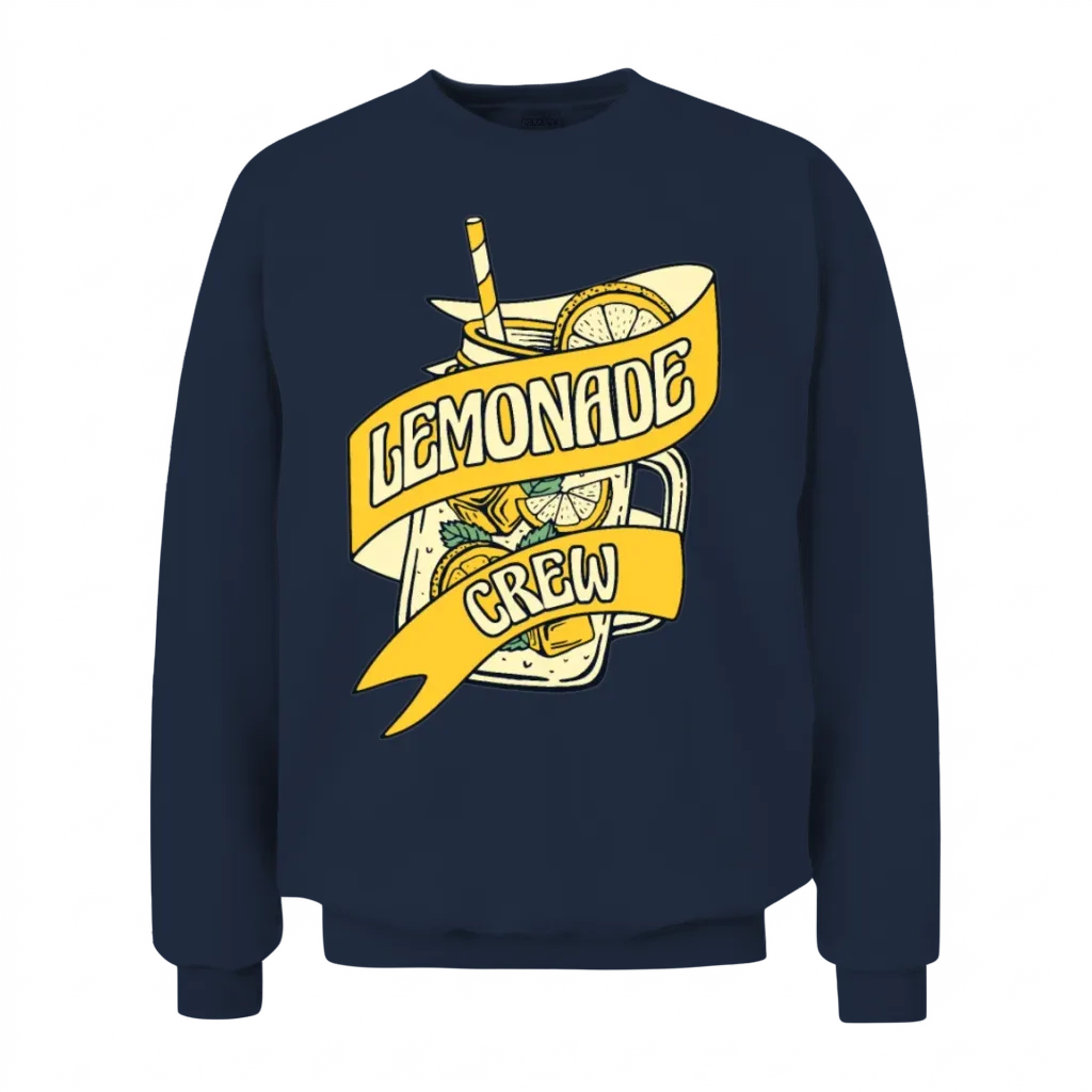 Lemonade Crew Cardboard Lemon Juice Business Unisex Sweatshirt - Navy
