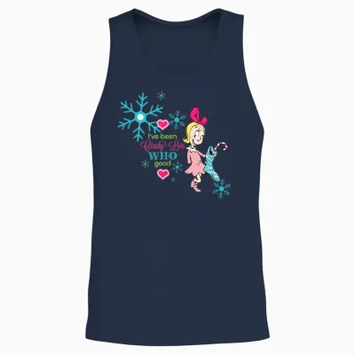 Dr. Seuss Cindy-Lou Who Good Short Sleeve Unisex Tank Top - Navy